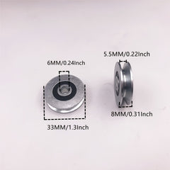 5pcs V Groove Metal 265 Bearing Round Pulleys 6 33 8mm Steel Wire