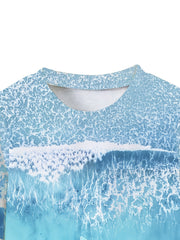 Ocean & Boat Print Kid's Pullover Long Sleeve Top