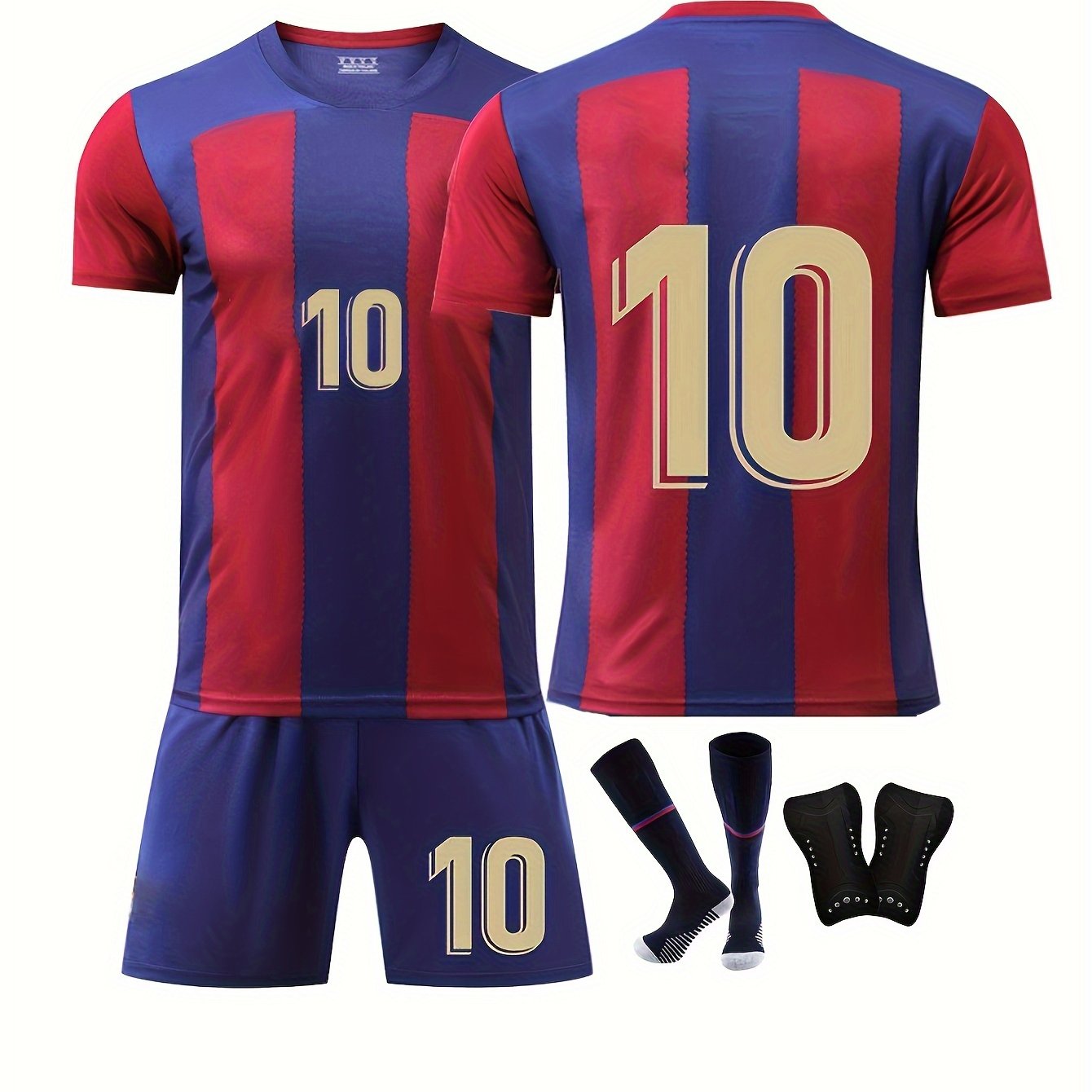 Kids Soccer Jersey Set with Socks and Shin Guard
