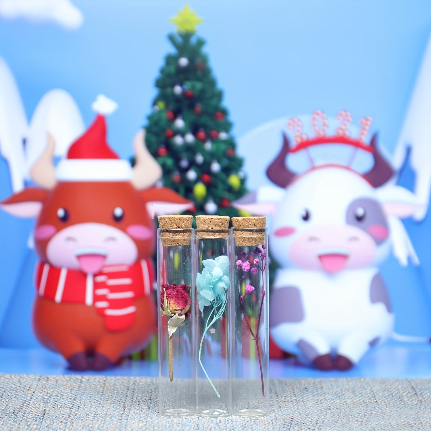 8pcs Glass Test Tube Bottle for Aromatherapy Dried Flower Packing