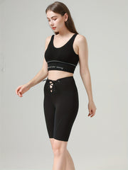 High Waist Sports Shorts Lace up Yoga Running Cycling