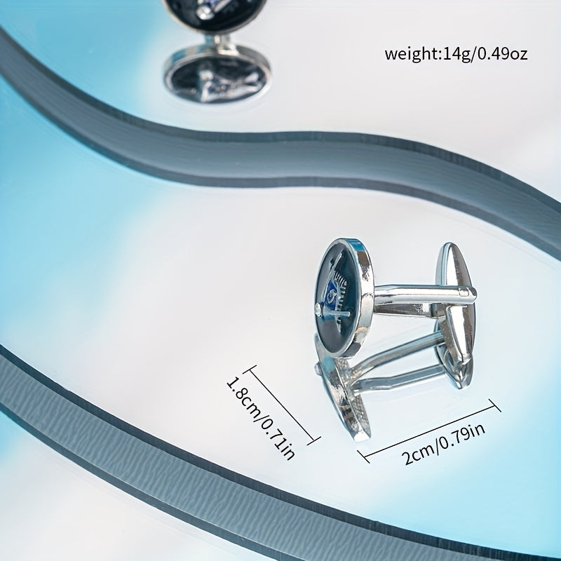 Round Leaf Cufflinks Stainless Steel Glossy Men's French Cufflinks