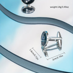 Round Leaf Cufflinks Stainless Steel Glossy Men's French Cufflinks