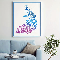 A2 Peacock Pattern Plastic Stencil for DIY Painting on Photo Album Canvas Wall