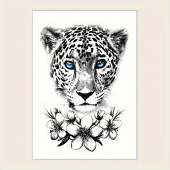 Waterproof Leopard & Flower Temporary Tattoo Sticker