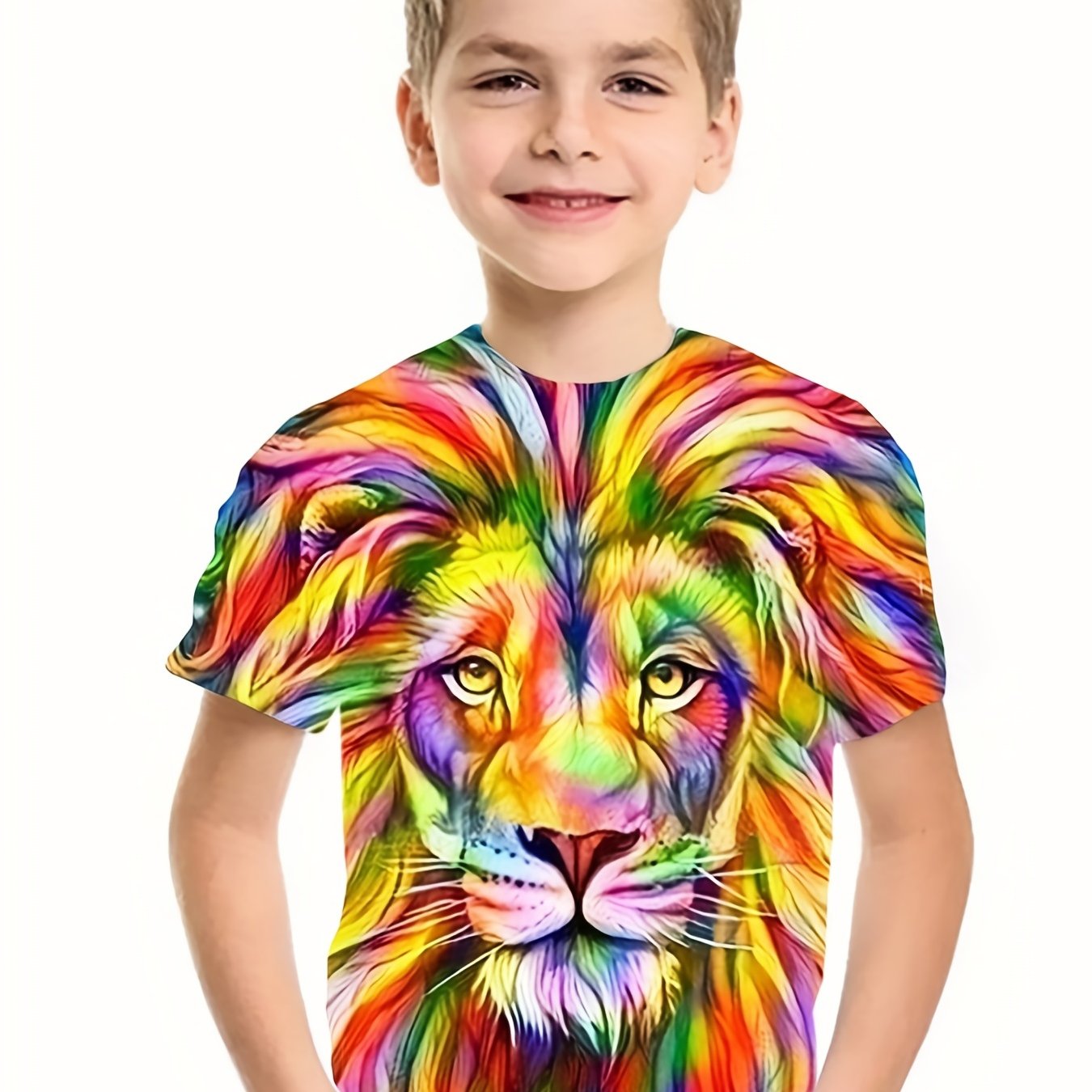 Colorful Lion Graphic T shirt for Boys
