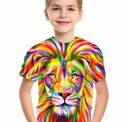 Colorful Lion Graphic T shirt for Boys