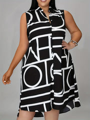 Geometric Print Tank Dress