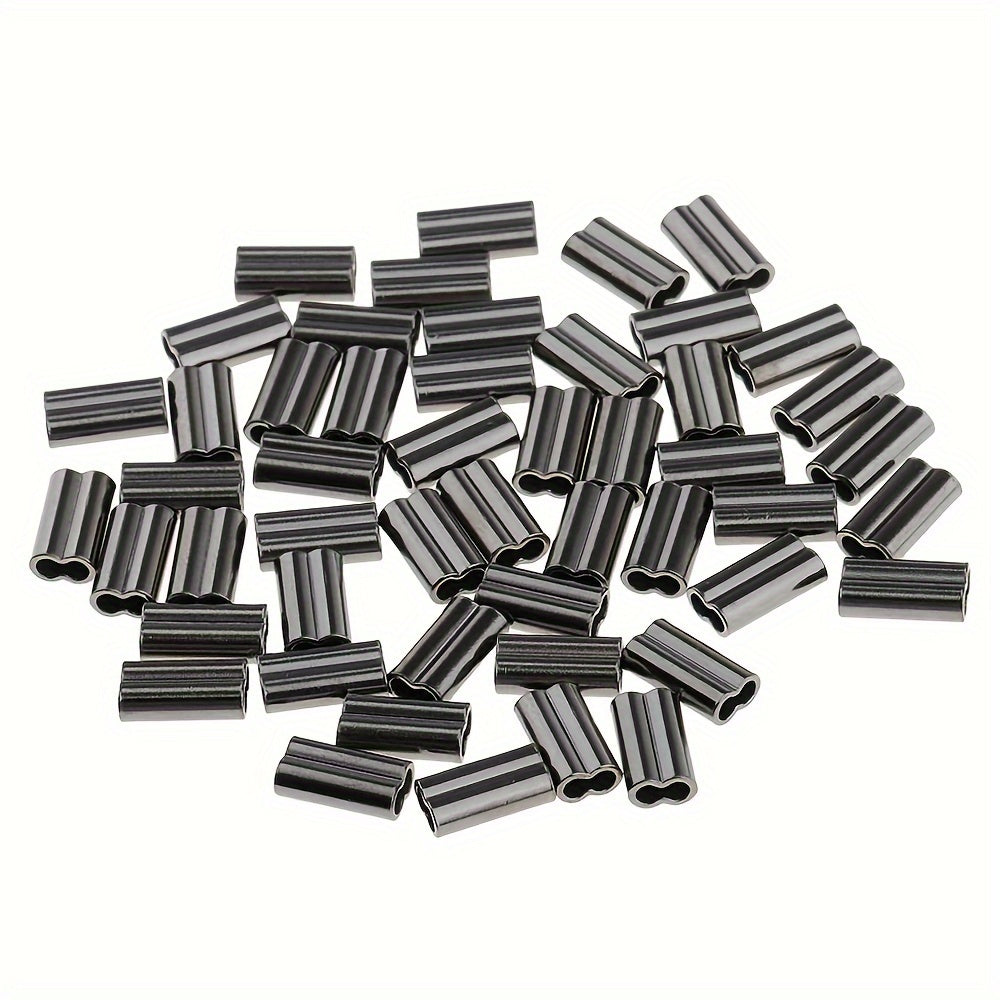100pcs 6 Sizes Copper Sleeves for Mono Steel Wire Saltwater Fishing Rigs