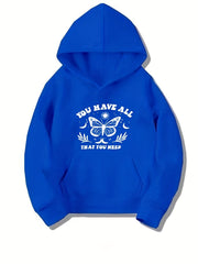 Girls Butterfly Hoodie Comfy Long Sleeve Sweatshirt