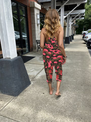 Camouflage Print V neck Cami Jumpsuit Casual Sleeveless Jumpsuit