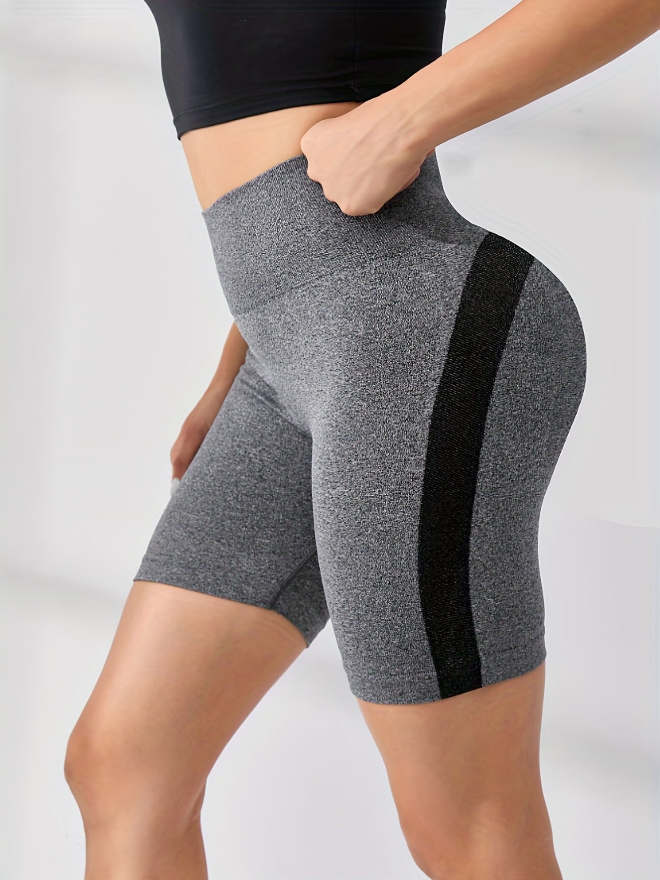 High Waist Elastic Yoga Biker Shorts - Women's Activewear