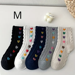 5 Pairs Baby Cartoon Socks Love Pattern Autumn Comfortable Children's Socks