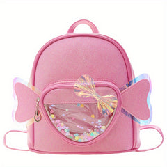Sequins Love Bow Decor Backpack for Girls