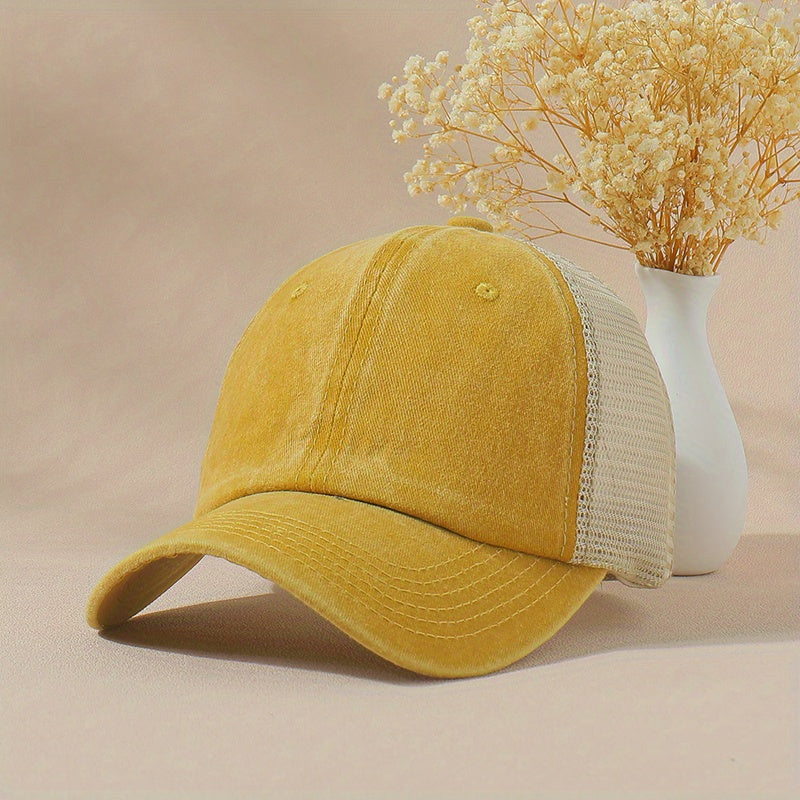 Mesh Trucker Hat Breathable Baseball Cap Vintage Dad Hats