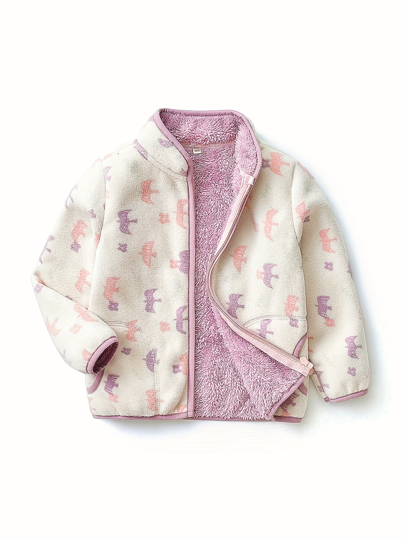 Baby Girls' Leopard Fleece Jacket Warm Coat Winter