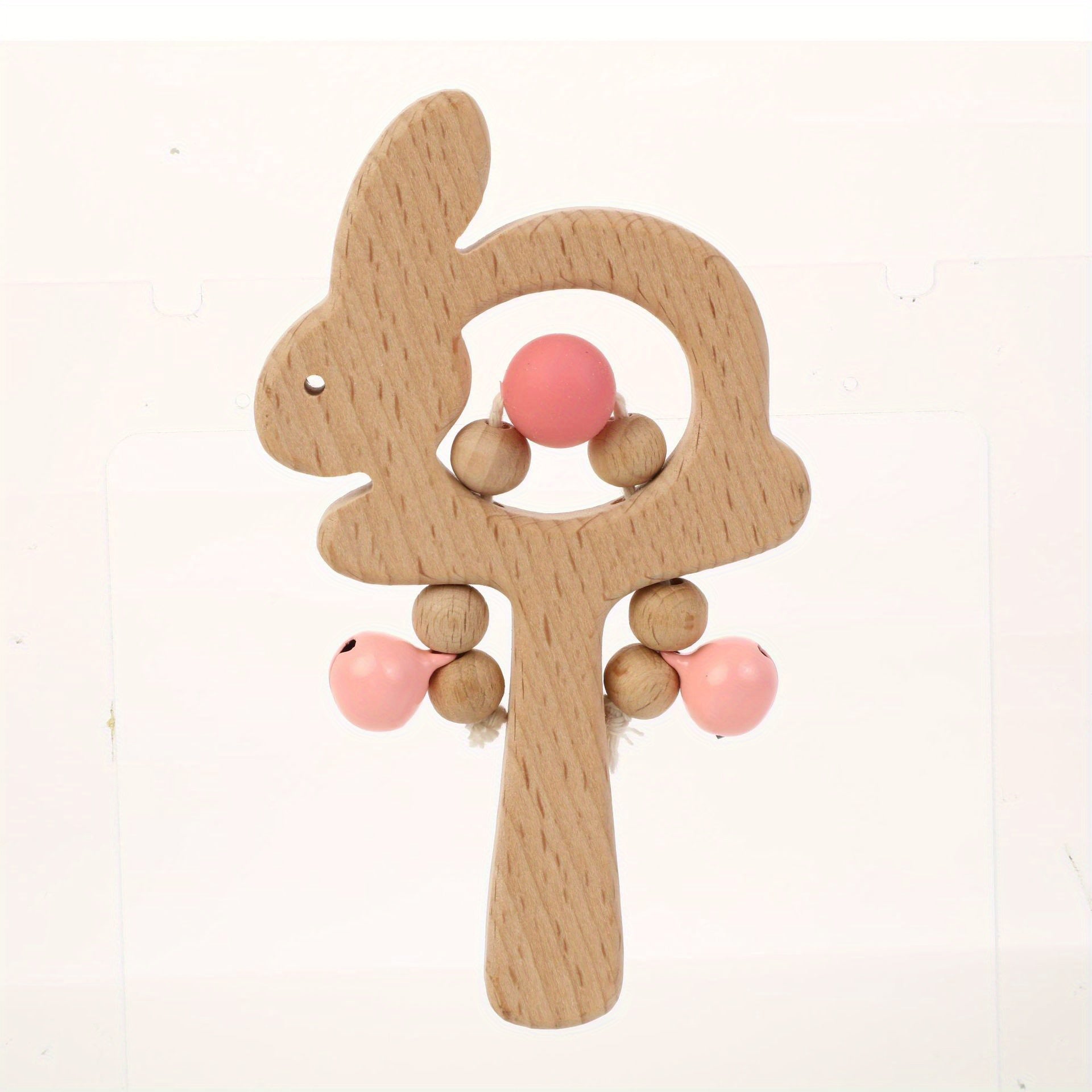 Beech Rabbit Rattle Wooden Silicone Children's Early Education Toy