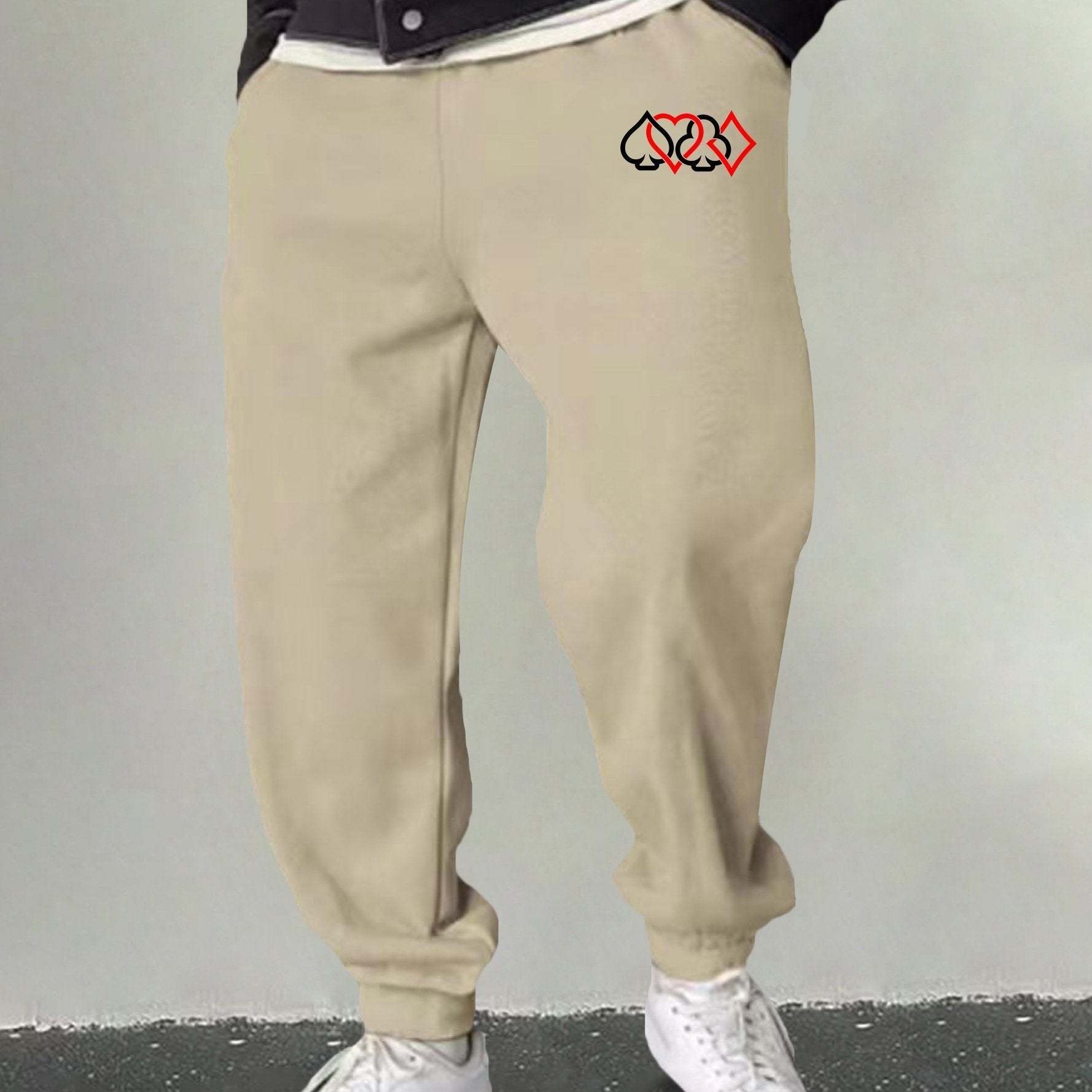 Men's Poker Symbol Graphic Sweatpants Casual Joggers
