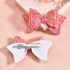 2pcs Sparkly Sequin Bow Hair Clips - Girls' Hair Accessories
