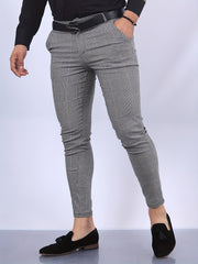 Men's Plaid Stretch Dress Pants Vintage Style for Party Banquet