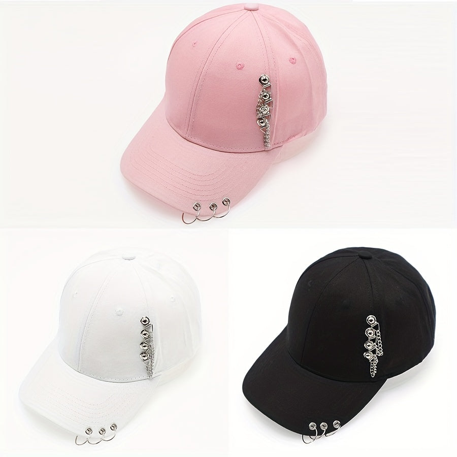Ring Chain Baseball Cap Unisex Hip Hop Dad Hat Adjustable Sun Hat