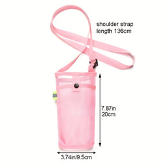Water Bottle Holder Bag with Adjustable Shoulder Strap for Outdoor Activities