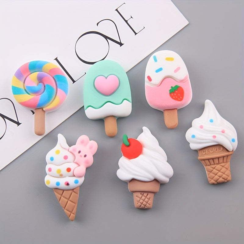 10pcs DIY Rabbit Ice Cream Ear Fridge Decoration Stickers with Adhesive Glue