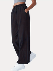 Drawstring Elastic Loose Sweatpants Casual High Waist Long Length Sweatpants