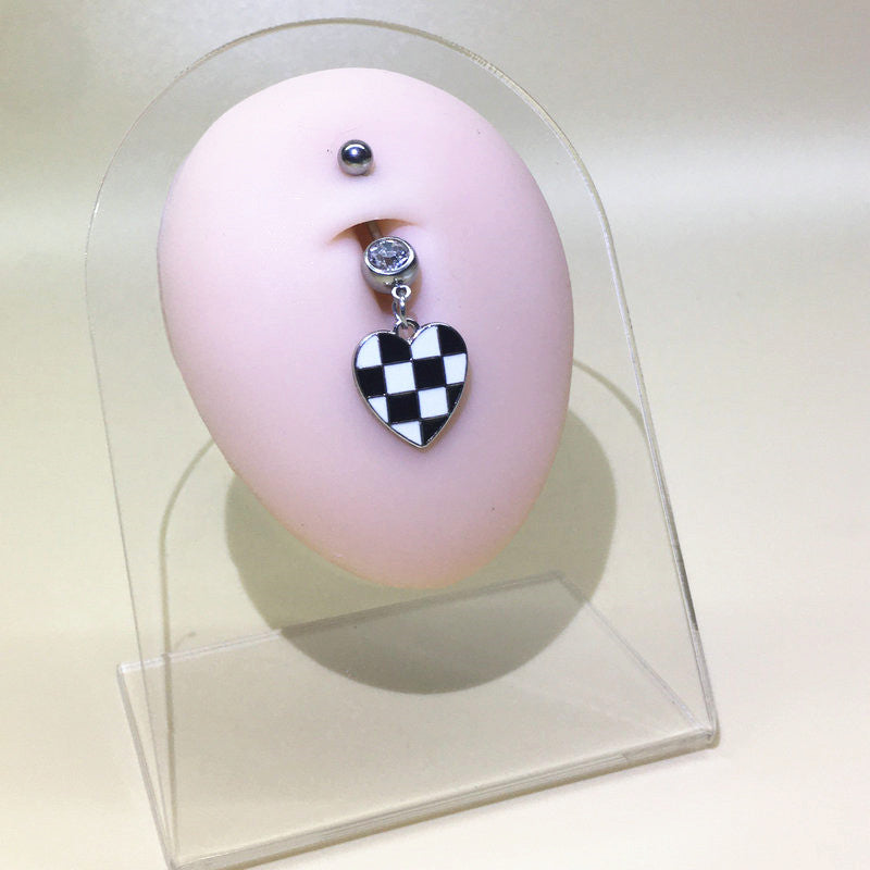 Plaid Heart Navel Belly Ring