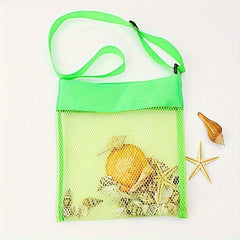 Shell Collection Pouch Storage Beach Toy Bag with Shoulder Strap
