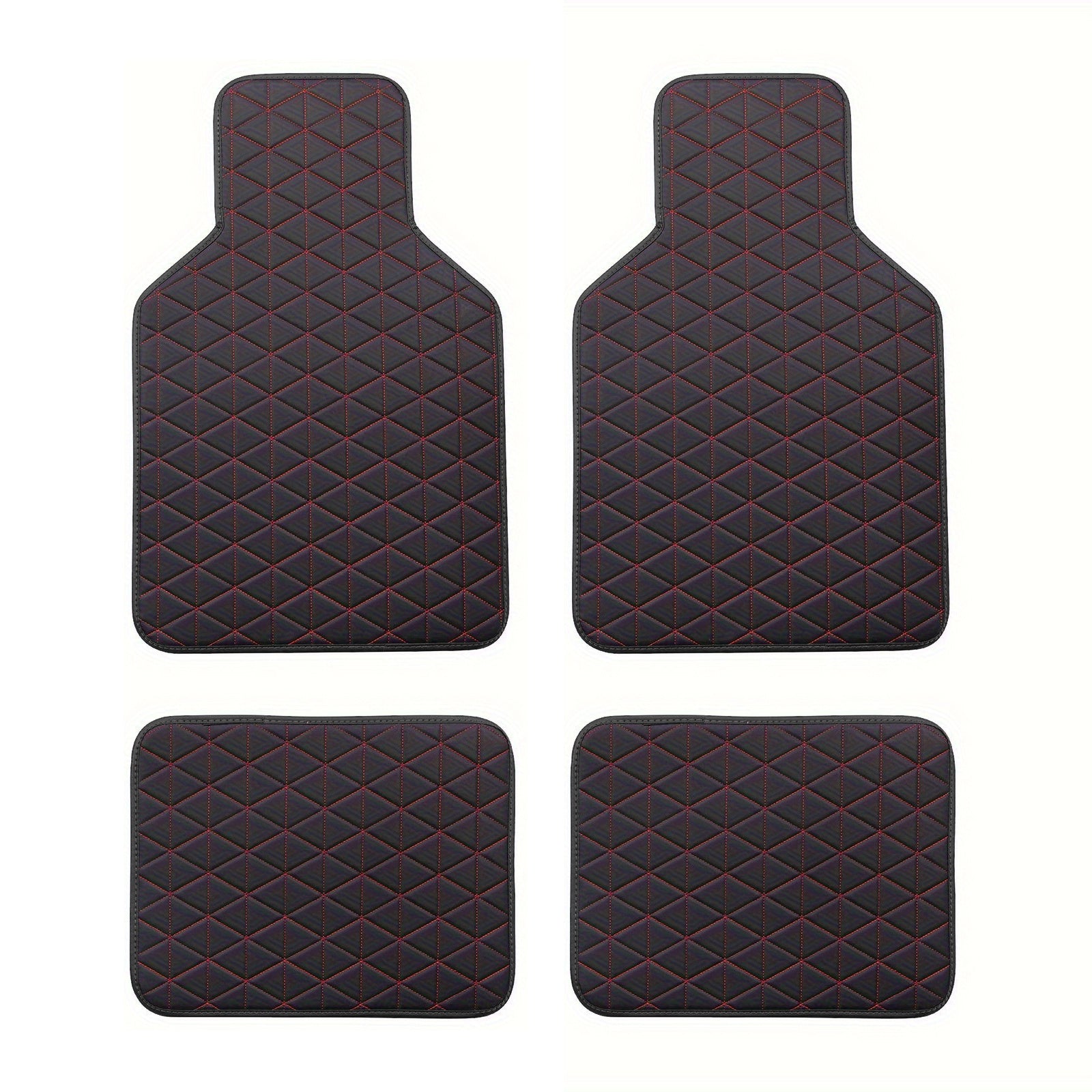 4pcs Waterproof Car Floor Mats PU Leather Front & Rear Car Carpet Accessories