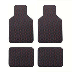 4pcs Waterproof Car Floor Mats PU Leather Front & Rear Car Carpet Accessories