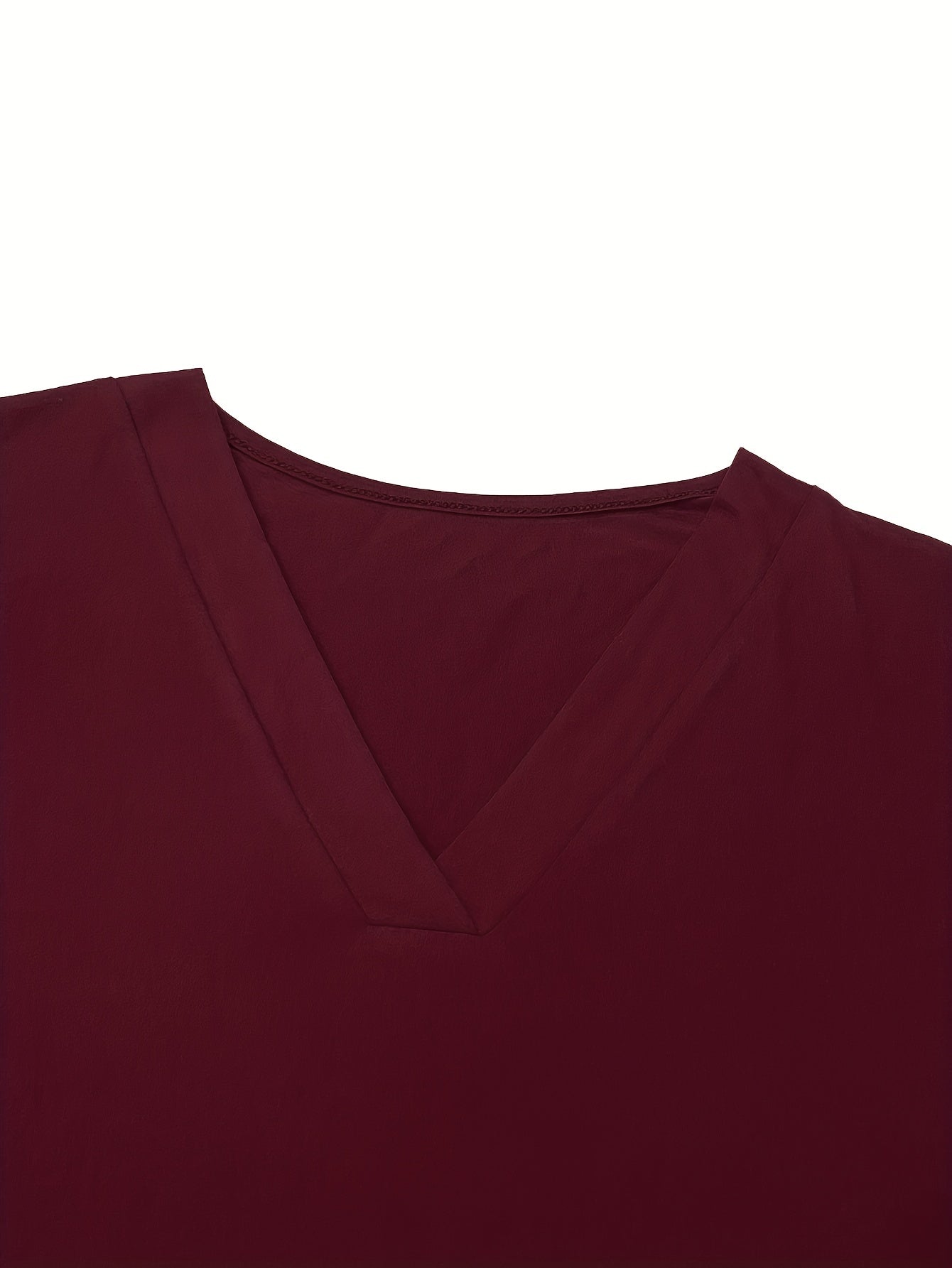 Solid Long Sleeve V Neck Ruffle Trim Maxi Dress With Pockets