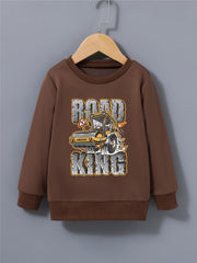 Kid's Cartoon Truck Sweatshirt Long Sleeve Top