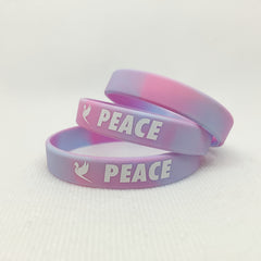5pcs Inspirational Tie Dye Silicone Bracelet Motivational Rubber Bangle