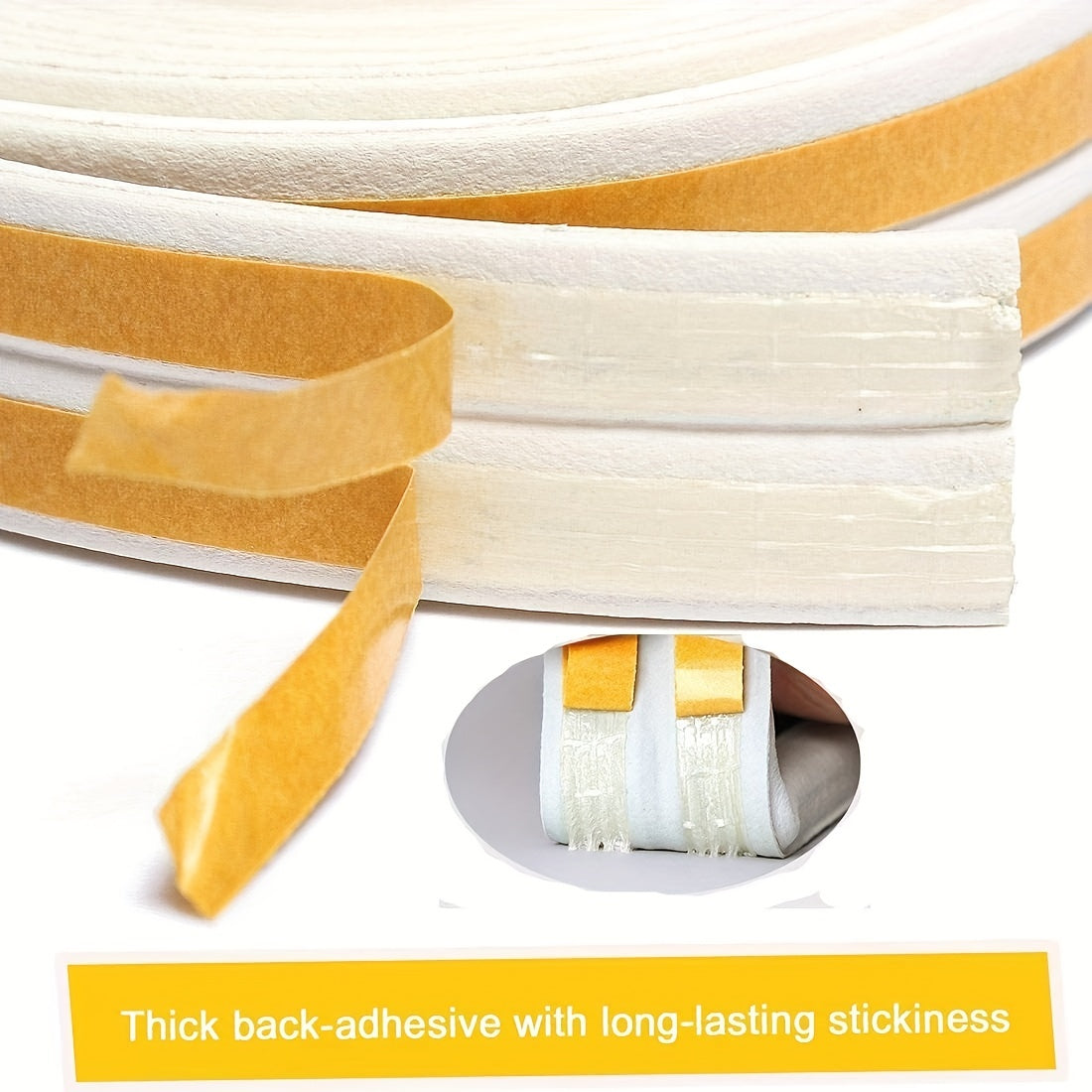 5m Weather Strip Self Adhesive Foam Window Sealing Strip - Gap Blocker