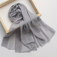 Chiffon Scarf Casual Hijab Classic Shawl Silk Head Wrap Bandana