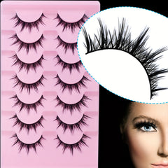 7 Pairs Faux Mink Hair False Eyelashes for Anime Cosplay Natural Look Reusable