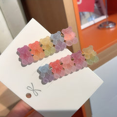 10pcs Baby Girls Gradient Bear Pattern Hair Clip Headwear