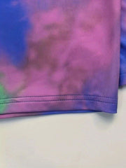 Tie Dye Figure Print Tunic Top & Shorts Set