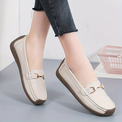 Women's Casual Flat Loafers Comfy Solid Soft Sole Non Slip Shoes