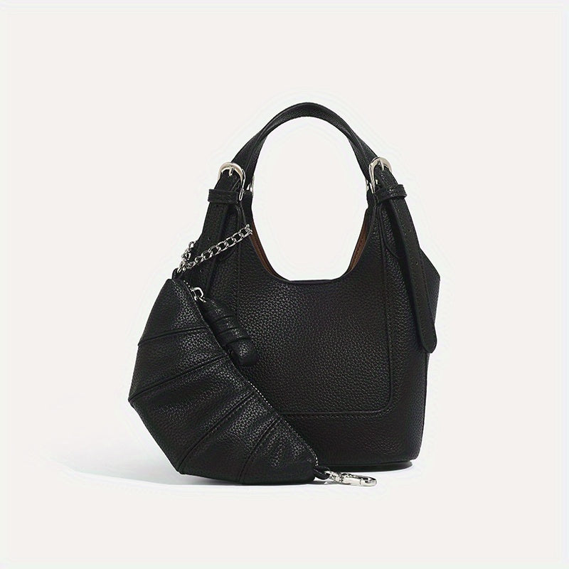 Stylish Leather Crossbody Bag with Detachable Strap