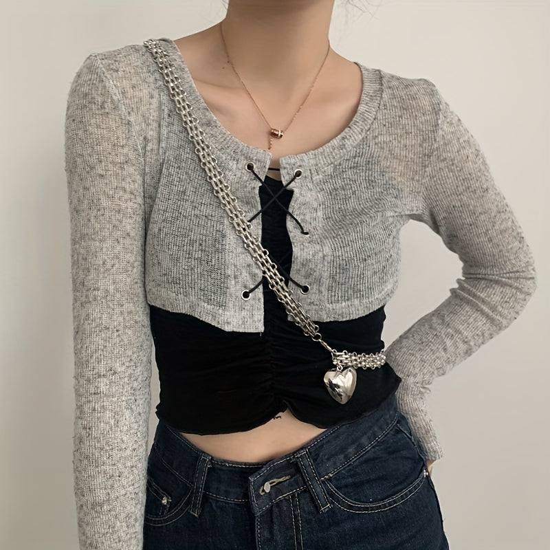 Punk Metal Heart Pendant Belly Chain Hip Hop Decorative Belt Dress Girdle