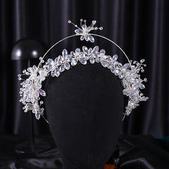 Crystal Flower Headband Earring Set Wedding Hair Accessories