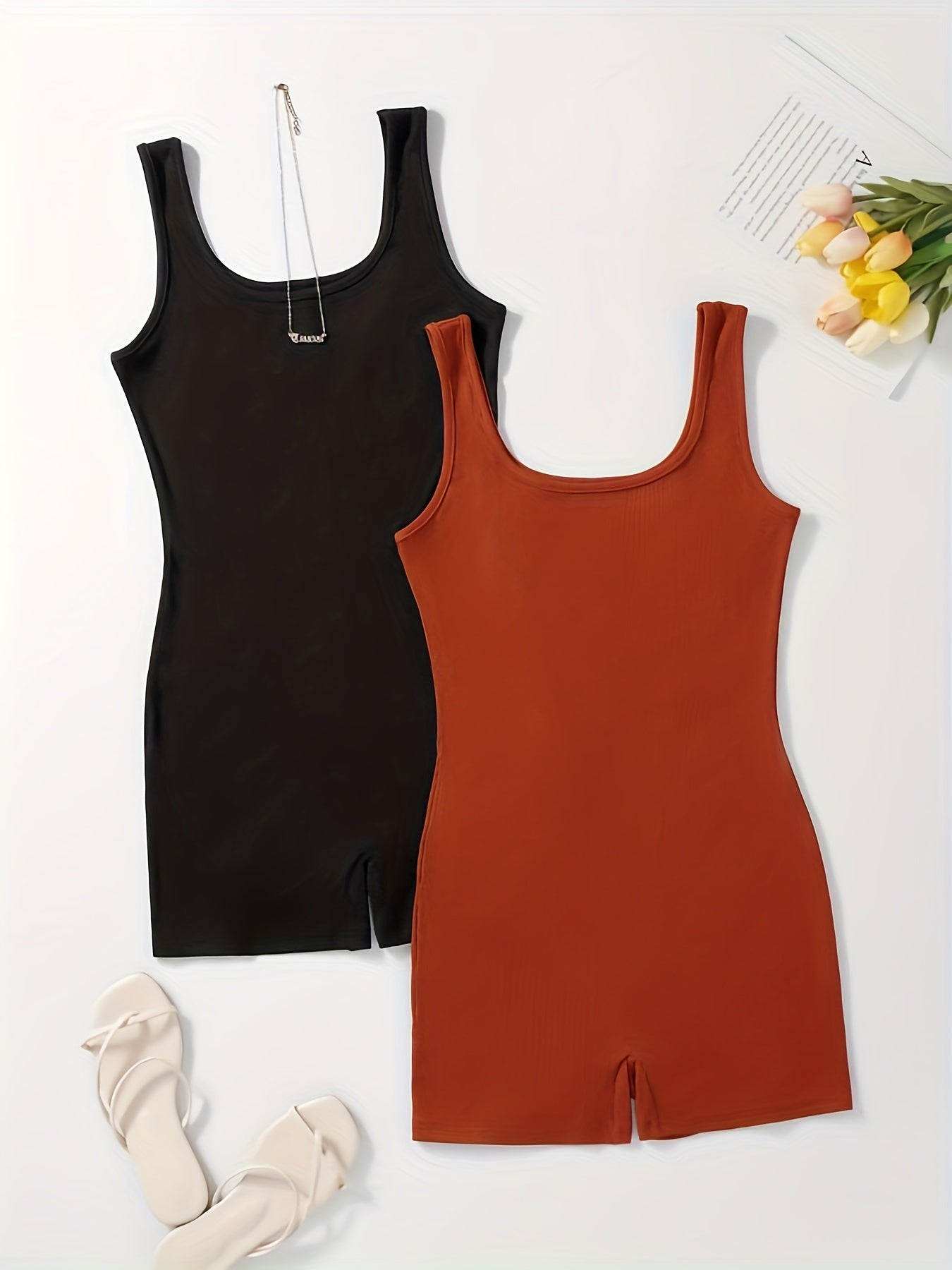 Casual Sleeveless Jumpsuits 2 Pack Women's Clothing