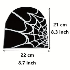 Y2K Gothic Spider Pattern Knitted Hat Beanie Winter Warm Beanies
