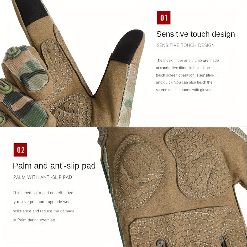 Retro Camo Touch Screen Full Finger Gloves
