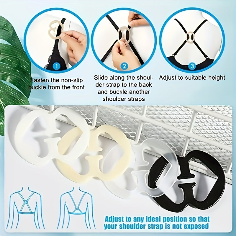 10 Pcs Invisible Bra Strap Clips Non-slip Buckles Conceal Straps
