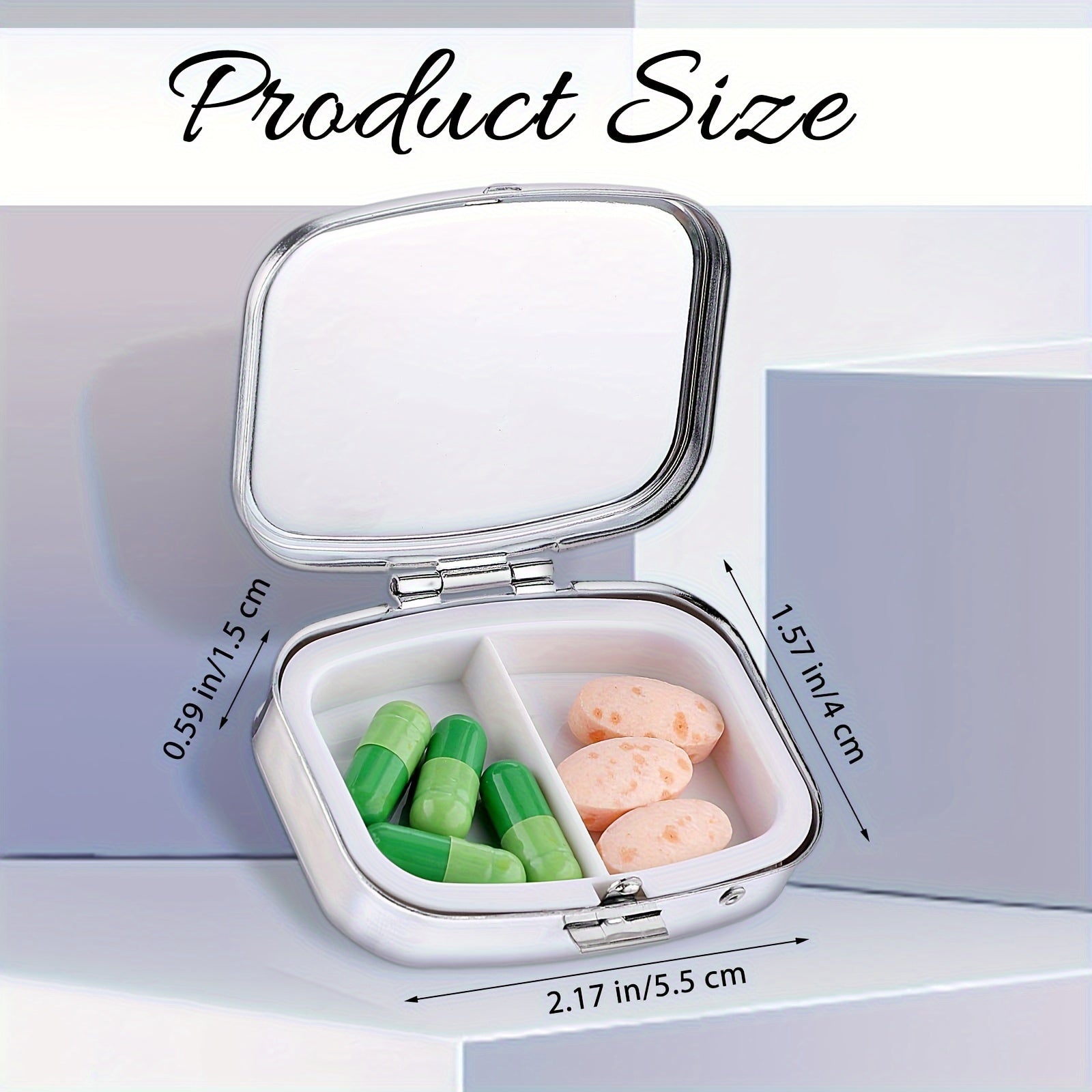 Portable Two-Compartment Pill Box