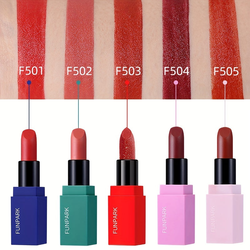 5-pc Waterproof Lipstick Set for Women: Lip Glaze, Lip Liner, Gloss